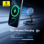 Baseus EnerFill FF11 15W Qi2 Foldable Wireless Charger + Black With 20W Power Adpter UK + 1m C to C Data Cable Black (1YW) - Image 13