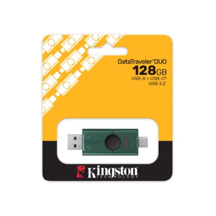 Kingston 128GB DataTraveler Duo USB Flash Drive USB-A and USB-C connector USB 3.2 (5YW)