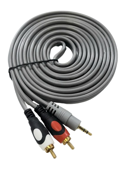 Audio Cable 2:1 (3M) 2RC A Grade High Quality (Gray Colour)