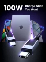 UGREEN 1 Meter 100W 5A MaxType-C to Type-C PD Fast Charging Nylon Braided Cable – L512 – 45063 (1YW) - Image 6