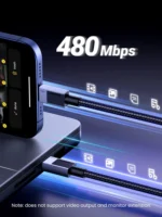 UGREEN 1 Meter 100W 5A MaxType-C to Type-C PD Fast Charging Nylon Braided Cable – L512 – 45063 (1YW) - Image 2