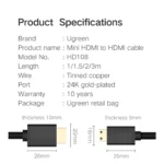 UGREEN 1.5 Meter 4K@30Hz Mini HDMI to HDMI Cable Male to Male Black – HD108 – 11167 –(1YW) - Image 11