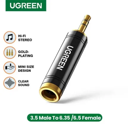 UGREEN 3.5mm Male to 6.35mm Female Adapter – AV168 – 60711