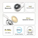 UGREEN Studio Max2 80Hrs Wireless Headphone Black – HP205 – 45018 (1YW) - Image 4