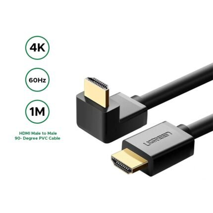 UGREEN 1 Meter 4K HDMI Male to Male 90 Degree Black Cable – HD103 – 10172 (1YW)