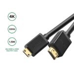 UGREEN 1.5 Meter 4K@30Hz Mini HDMI to HDMI Cable Male to Male Black – HD108 – 11167 –(1YW) - Image 2