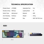 FANTECH ATOM 96 MK890V2 MECHANICAL GAMING KEYBOARD – MIZU SERIES NVBL (Rosie Switch- Soft Linear Keys) - Image 10