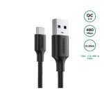 UGREEN Type-C to USB 0.25 Meter (25CM) QC3.0 3A Fast Charging Cable - US287 - 60114 -(1YW)