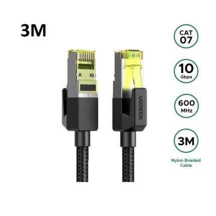 UGREEN 3 Meter Cat 7 Round Braided Ethernet Cable – NW150 – 80424- (1YW)