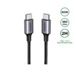 UGREEN 2 Meter Type-C to Type-C 60W Nylon Braided Cable - US261 - 50152 -(1YW)