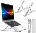 Adjustable Stainless Steel Laptop Stand With Pouch