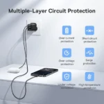 Baseus 30W EnerFill FN11 Gan5 Fast Charger 2 x USB A + 1 x TYPE-C -E0121M03 - Cosmic Black (1YW) - Image 2