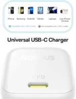 Baseus 45W PicoGo AE11 GaN 6 Type-C Fast Charger PD 45W – Moon White (1YW) - Image 2