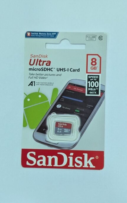 SanDisk Ultra 8GB Class10 up to 100 MB/s MicroSD Memory Card (1YW)
