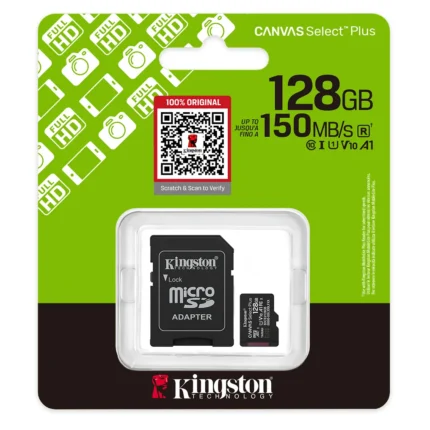 Kingston 128GB Micro SD Memory Card up to150MB/S (5YW)