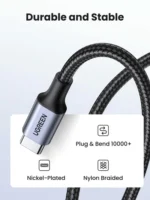 UGREEN 2 Meter Type-C to Type-C 60W Nylon Braided Cable - US261 - 50152 -(1YW) - Image 6