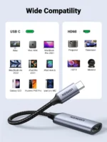 UGREEN Type-C to HDMI Aluminum Adapter – CM297 – 70444 –(1YW) - Image 4