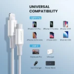UGREEN Type-C to Lightning 1 Meter 20W PD Fast Charging 3A Max White - US171 - 10493 -(1YW) - Image 2