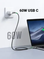 UGREEN 0.5 Meter (50CM) 60W Type-C to Type-C PD Round Cable Nickel Plating Aluminum Shell – US261 – 50149- (1YW) - Image 2