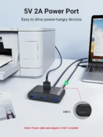 UGREEN 4 Port USB 3.0 Hub with USB-A Port 0.5 Meter (50CM) CR113 – 20290 – (1YW) - Image 4