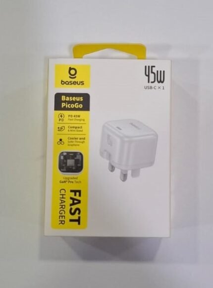 Baseus 45W PicoGo AE11 GaN 6 Type-C Fast Charger PD 45W – Moon White (1YW)