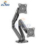ZENO M8D 17''- 32'' Double Arm Gas-Strut Desktop Monitor Stand (Black) - Image 4