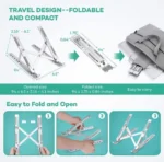 Adjustable Stainless Steel Laptop Stand With Pouch - Image 5