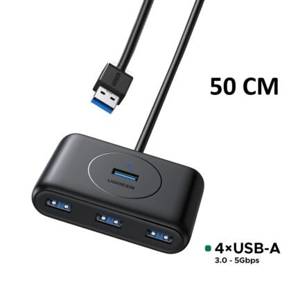 UGREEN 4 Port USB 3.0 Hub with USB-A Port 0.5 Meter (50CM) CR113 – 20290 – (1YW)