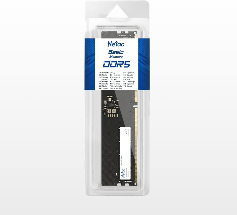 51sGKYFPZVL._AC_UF1000,1000_QL80_ NETAC BASIC 16GB DDR5 5600MHZ C46 Desktop Ram (03YW) - Image 1