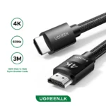 UGREEN 3 Meter 4K HDMI Male to Male Nylon Braided Cable - HD119 - 40102 -(1YW)