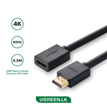 UGREEN HDMI 4K Cable Male to Female Extension Black 0.5m HD107-10140-(1YW)