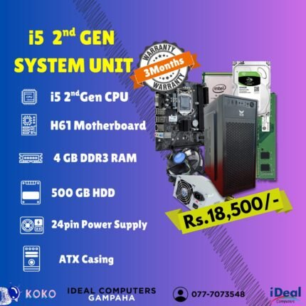 INTEL CORE i5 2nd Gen Recondition System Unit -(500GB HDD/4GB RAM) (03MW)