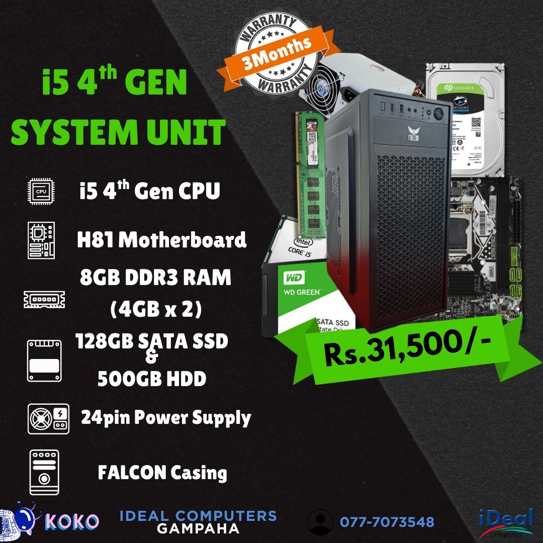 i5 3rd Gen CPU (1) INTEL CORE i5 4th GEN RECONDITION SYSTEM UNIT (03MW) - Image 1
