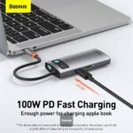Baseus 4 IN 1 METAL GLEAM 4-Port Type-C ADAPTER (Type-C to HDMI+USB3.0*1+USB2.0*+1*PD) (1YW) - Image 7