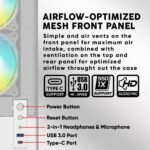 ARMAGGEDDON DEEPFREEZE DUPLEX 2 ARGB-C WHITE COLOUR MESH FRONT PANEL CASING (With 3 X ARGB Fans Built in) - Image 6
