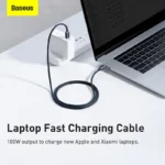 Baseus Crystal Shine Series Fast Charging Data Cable Type-C to Type-C 100W 1.2m Black (1YW) - Image 9