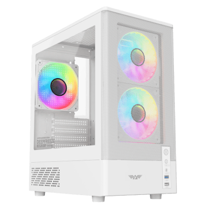 ARMAGGEDDON DEEPFREEZE DUPLEX 2 CHROMA WHITE COLOUR MESH FRONT PANEL CASING (With 2 X CHROMA Fans Built in)