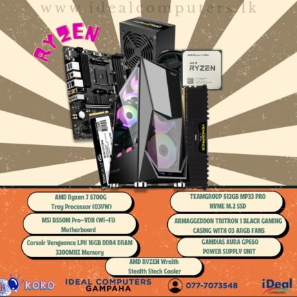 AMD RYZEN 7 5700G Brand New System Unit (WIFI Motherboard/ 16GB Ram/512GB NVME/ Gaming Casing)