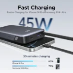 UGREEN 20000mAh 45W Power Bank with Built-in Cable – PB536 – 55988B –(1YW) - Image 2
