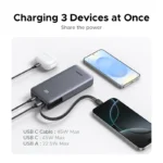 UGREEN 20000mAh 45W Power Bank with Built-in Cable – PB536 – 55988B –(1YW) - Image 8