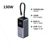 UGREEN 20000mAh 130W Nexode Smart Display Power Bank with Built-in Cable – PB723 – 55365B –(1YW)