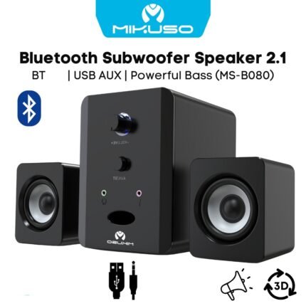 MIKUSO MS-B080 USB POWERD BLUETOOTH /AUX SPEAKER 2.1 Channel Subwoofer Design