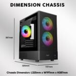ARMAGGEDDON DEEPFREEZE DUPLEX 2 CHROMA BLACK COLOUR MESH FRONT PANEL CASING (With 3 X CHROMA Fans Built in) - Image 3