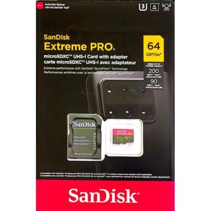 SanDisk 64GB Extreme PRO 4K V30 A2 Micro SD memory Card up to 200MB/s Read (3YW)