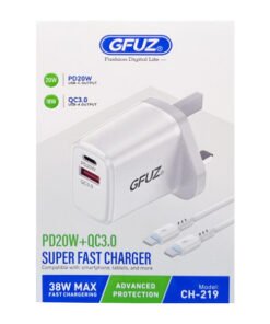 GFUZ CH-219 PD20W+QC3.0 Super Fast Charger with Type C to Type C Cable