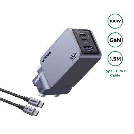 UGREEN 100W Nexode Pro GaN Fast Charger With Type-c to Type-c Cable – X757 – 25875 –(1YW)