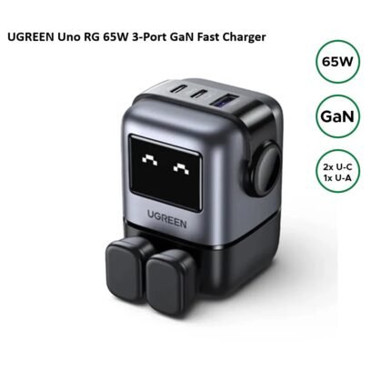UGREEN 65W UNO RG GaN Fast Charging Adapter UK– CD361 – 25686 – (2×USB-C + 1×USB-A) -(1YW)