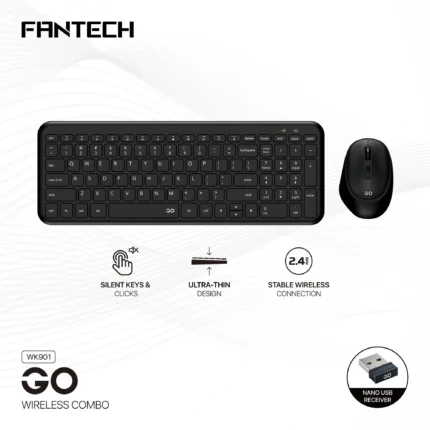 FANTECH WK901 GO ULTRA THIN WIRELESS COMBO KEYBOARD & MOUSE (6MW)