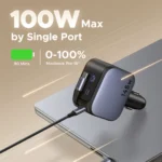 UGREEN 145W Nexode Car Charger with Retractable Cable 2x Type-C+ USB – EC604 – 55910B –(1YW) - Image 3