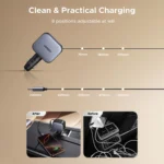 UGREEN 145W Nexode Car Charger with Retractable Cable 2x Type-C+ USB – EC604 – 55910B –(1YW) - Image 7